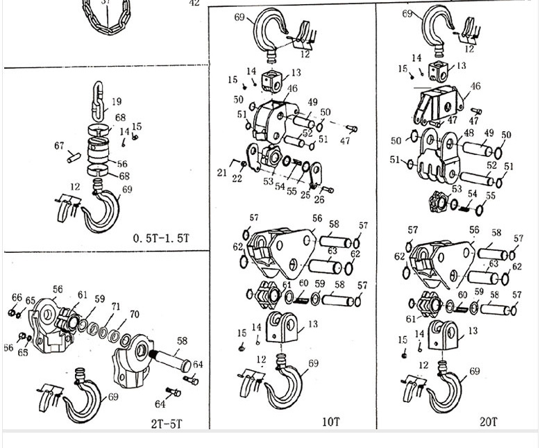 麻豆视频免费看网站牌HS-T型手拉葫芦零件